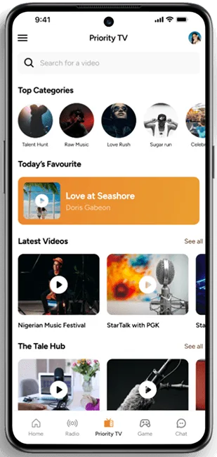 After: the redesigned Priority TV page