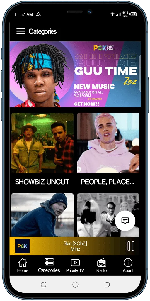 The old Categories page